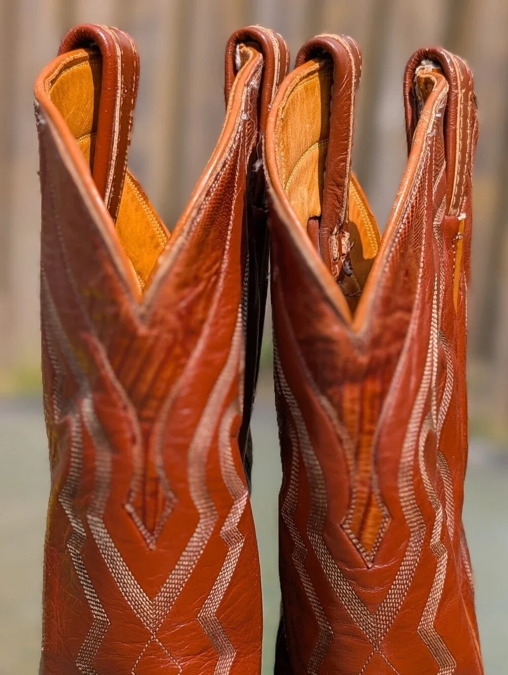 Men's Tony Lama Size 9.5 Brown Teju Lizard Western Cowboy BOOTS